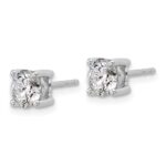 18k White Gold 1/2 carat Lab Grown Diamond VS+ F+ Round Complete Four Prong Stud Earrings - Image 2