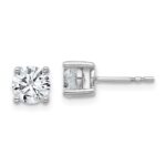 Sterling Silver Rhodium-plated 1 1/2 carat Lab Grown Diamond VS+ F+ Round Complete Four Prong Stud Earrings