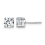14k White Gold 1 1/2 carat Certified Lab Grown Diamond VS+ F+ Round Complete Four Prong Heavyweight Stud Earrings