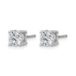 14k White Gold 1 1/2 carat Certified Lab Grown Diamond VS+ F+ Round Complete Four Prong Heavyweight Stud Earrings - Image 2