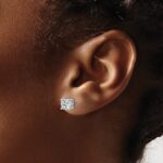 14k White Gold 1 1/2 carat Lab Grown Diamond VS/SI+ G+ Round Complete Four Prong Heavyweight Stud Earrings - Image 3