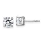 18k White Gold 2 carat Lab Grown Diamond VS+ F+ Round Complete Four Prong Stud Earrings