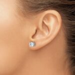 14k White Gold 2 carat Certified Lab Grown Diamond VS+ F+ Round Complete Four Prong Heavyweight Stud Earrings - Image 3
