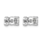 14k White Gold 2 carat Lab Grown Diamond VS+ F+ Round Complete Four Prong Heavyweight Stud Earrings - Image 4