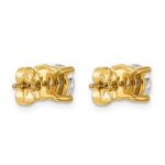 14k 2 carat Certified Lab Grown Diamond VS+ F+ Round Complete Four Prong Heavyweight Stud Earrings - Image 4