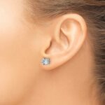 14k White Gold 2 1/2 carat Lab Grown Diamond VS/SI+ G+ Round Complete Four Prong Heavyweight Stud Earrings - Image 3