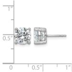 14k White Gold 3 carat Certified Lab Grown Diamond VS/SI+ G+ Round Complete Four Prong Screwback Heavyweight Stud Earrings - Image 7