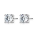 14k White Gold 4 carat Certified Lab Grown Diamond VS+ F+ Round Complete Four Prong Lightweight Stud Earrings - Image 2