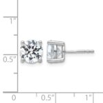 14k White Gold 4 carat Lab Grown Diamond VS/SI+ G+ Round Complete Four Prong Heavyweight Stud Earrings - Image 5
