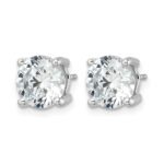 14k White Gold 5 carat Certified Lab Grown Diamond VS+ F+ Round Complete Four Prong Heavyweight Stud Earrings - Image 2