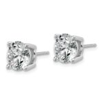 Platinum 6 carat Lab Grown Diamond VS+ F+ Round Complete Four Prong Stud Earrings - Image 2