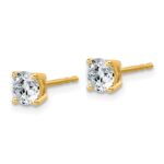 14k 1 carat Lab Grown Diamond VS/SI+ G+ Round Complete Four Prong Lightweight Stud Earrings - Image 2