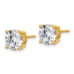 14k 4 carat Lab Grown Diamond VS+ F+ Round Complete Four Prong Lightweight Stud Earrings - Image 2