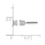 14k White Gold 1/5 carat Lab Grown Diamond VS+ F+ Round Complete Four Prong Screwback Heavyweight Stud Earrings - Image 5