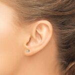 14k 1/5 carat Lab Grown Diamond VS/SI+ G+ Round Complete Four Prong Screwback Heavyweight Stud Earrings - Image 3