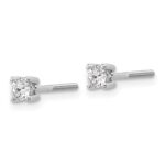 18k White Gold 1/4 carat Lab Grown Diamond VS+ F+ Round Complete Four Prong Screwback Stud Earrings - Image 2