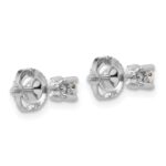 14k White Gold 1/4 carat Lab Grown Diamond VS/SI+ G+ Round Complete Four Prong Screwback Heavyweight Stud Earrings - Image 4