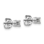 Platinum 1/3 carat Lab Grown Diamond VS+ F+ Round Complete Four Prong Screwback Stud Earrings - Image 3