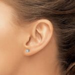 14k White Gold 1/3 carat Lab Grown Diamond VS/SI+ G+ Round Complete Four Prong Screwback Heavyweight Stud Earrings - Image 3