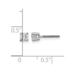 14k White Gold 1/3 carat Certified Lab Grown Diamond VS+ F+ Round Complete Four Prong Screwback Heavyweight Stud Earrings - Image 5
