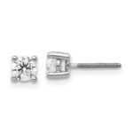 Platinum 1/2 carat Certified Lab Grown Diamond VS+ F+ Round Complete Four Prong Screwback Stud Earrings