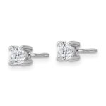Platinum 1/2 carat Certified Lab Grown Diamond VS+ F+ Round Complete Four Prong Screwback Stud Earrings - Image 2