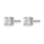 14k White Gold 1/2 carat Lab Grown Diamond VS+ F+ Round Complete Four Prong Screwback Heavyweight Stud Earrings - Image 2