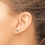14k White Gold 1/2 carat Certified Lab Grown Diamond VS/SI+ G+ Round Complete Four Prong Screwback Heavyweight Stud Earrings - Image 3