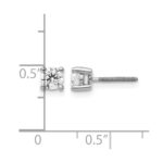 14k White Gold 1/2 carat Certified Lab Grown Diamond VS+ F+ Round Complete Four Prong Screwback Heavyweight Stud Earrings - Image 5