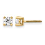 14k 1/2 carat Certified Lab Grown Diamond VS/SI+ G+ Round Complete Four Prong Screwback Heavyweight Stud Earrings