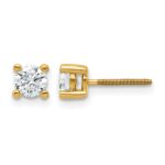 14k 5/8 carat Certified Lab Grown Diamond VS/SI+ G+ Round Complete Four Prong Screwback Heavyweight Stud Earrings