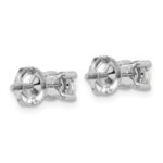 18k White Gold 3/4 carat Lab Grown Diamond VS+ F+ Round Complete Four Prong Screwback Stud Earrings - Image 3