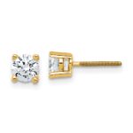 18k 3/4 carat Certified Lab Grown Diamond VS+ F+ Round Complete Four Prong Screwback Stud Earrings