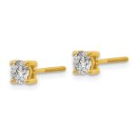 18k 3/4 carat Certified Lab Grown Diamond VS+ F+ Round Complete Four Prong Screwback Stud Earrings - Image 2