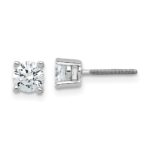 Platinum 3/4 carat Certified Lab Grown Diamond VS+ F+ Round Complete Four Prong Screwback Stud Earrings