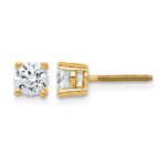 14k 3/4 carat Certified Lab Grown Diamond VS/SI+ G+ Round Complete Four Prong Screwback Heavyweight Stud Earrings