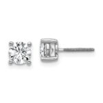 18k White Gold 1 carat Certified Lab Grown Diamond VS+ F+ Round Complete Four Prong Screwback Stud Earrings