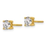 18k 1 carat Lab Grown Diamond VS+ F+ Round Complete Four Prong Screwback Stud Earrings - Image 2