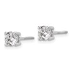Platinum 1 carat Lab Grown Diamond VS+ F+ Round Complete Four Prong Screwback Stud Earrings - Image 2