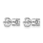 14k White Gold 1 carat Lab Grown Diamond VS/SI+ G+ Round Complete Four Prong Screwback Heavyweight Stud Earrings - Image 4