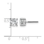 14k White Gold 1 carat Lab Grown Diamond VS/SI+ G+ Round Complete Four Prong Screwback Heavyweight Stud Earrings - Image 5
