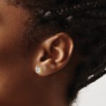 14k 1 carat Certified Lab Grown Diamond VS/SI+ G+ Round Complete Four Prong Screwback Heavyweight Stud Earrings - Image 3