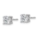 Platinum 1 1/2 carat Lab Grown Diamond VS+ F+ Round Complete Four Prong Screwback Stud Earrings - Image 2