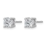 14k White Gold 1 1/2 carat Certified Lab Grown Diamond VS+ F+ Round Complete Four Prong Screwback Heavyweight Stud Earrings - Image 2