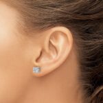 14k White Gold 1 1/2 carat Lab Grown Diamond VS/SI+ G+ Round Complete Four Prong Screwback Heavyweight Stud Earrings - Image 3
