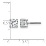 14k White Gold 1 1/2 carat Certified Lab Grown Diamond VS+ F+ Round Complete Four Prong Screwback Heavyweight Stud Earrings - Image 5