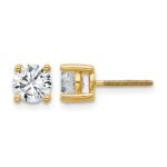 14k 1 1/2 carat Certified Lab Grown Diamond VS+ F+ Round Complete Four Prong Screwback Heavyweight Stud Earrings