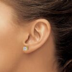 14k 1 1/2 carat Certified Lab Grown Diamond VS/SI+ G+ Round Complete Four Prong Screwback Heavyweight Stud Earrings - Image 3
