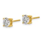 18k 4 carat Lab Grown Diamond VS+ F+ Round Complete Four Prong Screwback Stud Earrings - Image 2