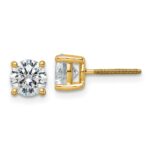 18k 3 carat Certified Lab Grown Diamond VS+ F+ Round Complete Four Prong Screwback Stud Earrings